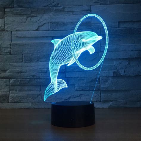 Delfin wzór 3D lampka nocna lew morski figurka reg 12887685395