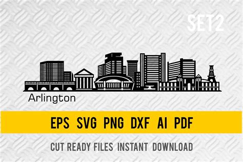 Arlington - City Skyline Cut SVG | Photoshop Graphics ~ Creative Market