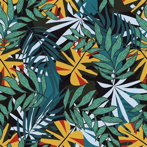 Premium Vector Summer Seamless Pattern With Tropical Floral