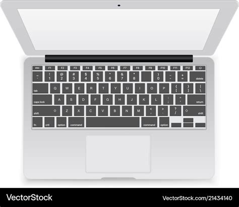 Office Modern Laptop Top View Royalty Free Vector Image