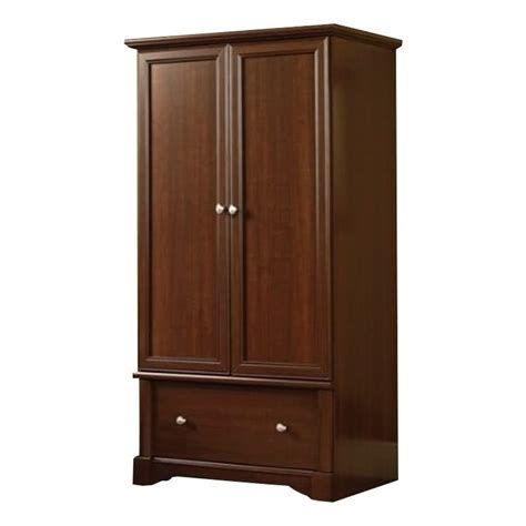 Sauder Palladia Traditional Wooden Wardrobe Armoire In Cherry Homesquare