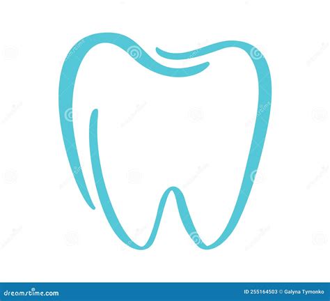 Pictogram Blauw Tand Vectorlogo Tandheelkundig Symbool Medisch Teken