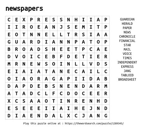 Download Word Search On Newspapers