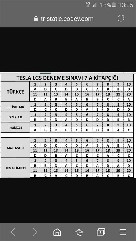 Tesla Deneme Cevap Anahtar Olan Varsa Atab L Rm S Nav Kodu