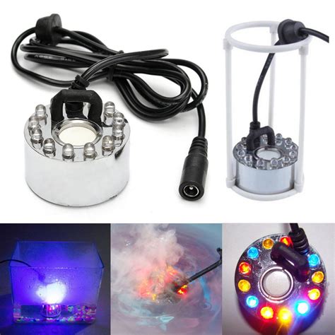 Led Light Ultrasonic Fountain Mist Maker Indoor Water Pond Fogger Air