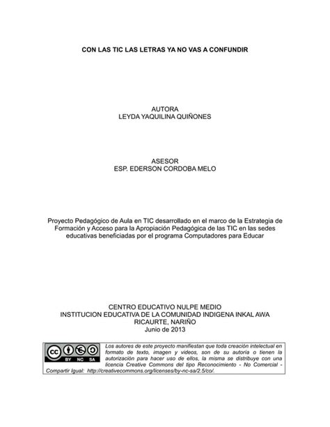 Proyecto De Aula En Tic Pdf