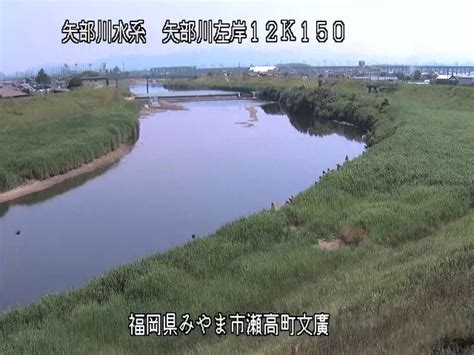 矢部川水系 矢部川 福岡県みやま市 矢部川左岸12k150文広の現在の映像 全国・世界のライブカメラ