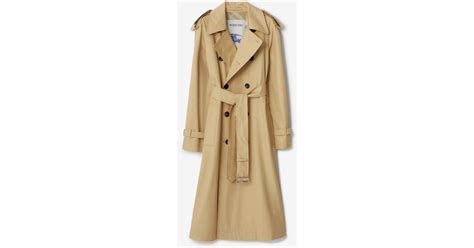 Burberry Long Gabardine Trench Coat In Natural Lyst