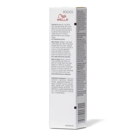 Wella Medium Ash Blonde 7aa Color Charm Gel Permanent Hair Color