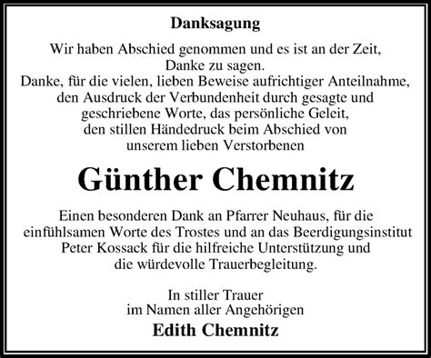 Traueranzeigen von Günther Chemnitz abschied nehmen de