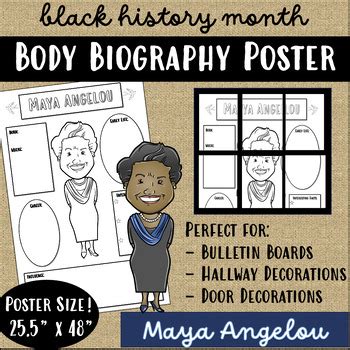 Maya Angelou Body Biography Collaborative Research Poster Black History