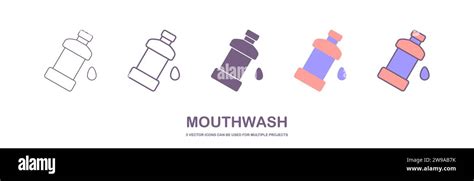 Mouthwash Icon Thin Light Regular And Bold Style Design Isolated On