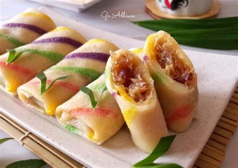 Resep Dadar Gulung Rainbow Unti Kelapa Kurma Oleh Ge Adhian Cookpad