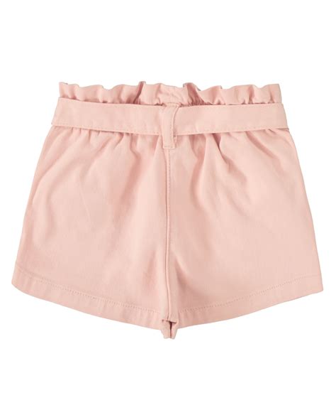 Riachuelo Short Jeans Color Infantil Clochard Amarração Rosa Claro