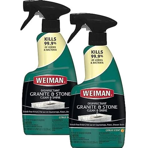 Weiman Disinfectant Granite Daily Clean And Shine 12 Fl Oz 2 Pack Safely Clean Disinfect And