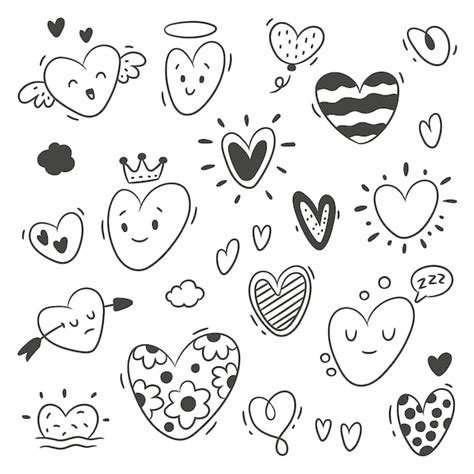 Free Vector Hand Drawn Heart Doodle Illustration