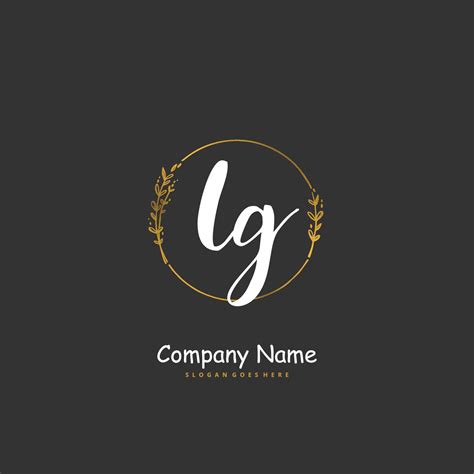 Lg Initial Handwriting And Signature Logo Design With Circle Beautiful