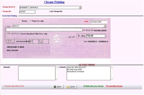 Bank Cheque book Printing Software | Printing software, Check printing ...