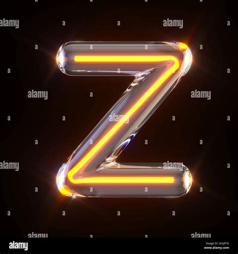 Glowing Glass Tube Font Letter Z D Stock Photo Alamy