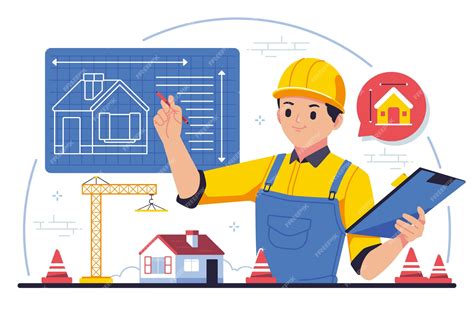 Premium Vector Civil Engineer Flat Design Illustration