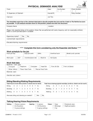 Fillable Online Ben Omb Delaware Lc 6819 4 PhysicalDemandsAnalysisForm