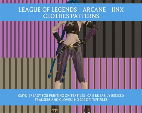 League Of Legends Arcane Jinx Cosplay Clothes Patterns Etsy