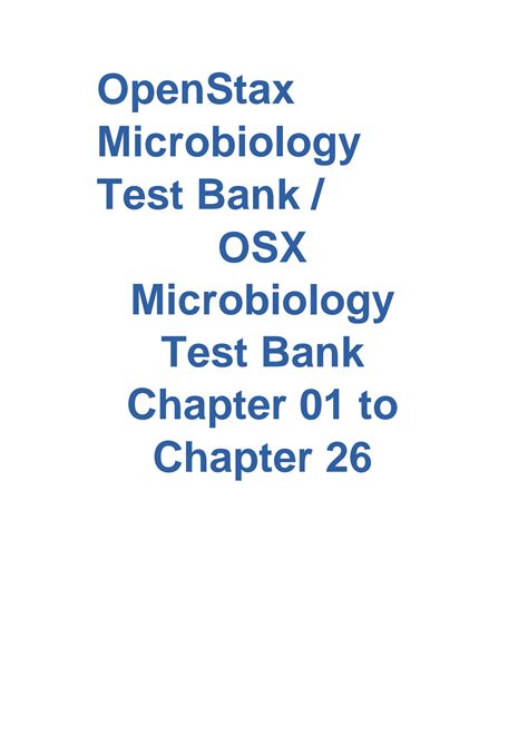 Solution Openstax Microbiology Test Bank Osx Microbiology Test Bank Chapter 01 To Chapter 26