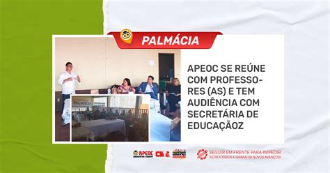 Palm Cia Apeoc Se Re Ne Professores As E Tem Audi Ncia