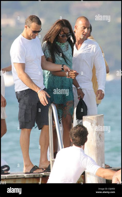 Naomi Campbell And Marcus Elias On Holiday At Club 55 In Pampelonne St