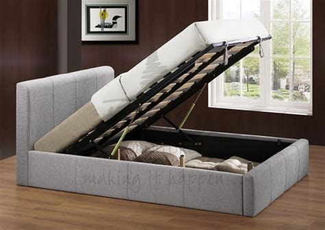 Birlea Brooklyn Grey Fabric 4ft Small Double Ottoman Bed Frame By Birlea