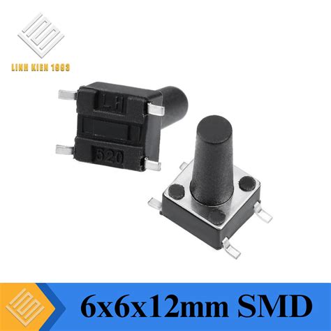 Nút Nhấn 6x6x12mm 4 Chân SMD Linh Kiện 1993