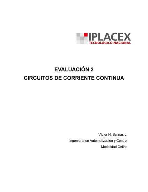 Evaluacion Circuito De Corriente Continua Evaluaci N Circuitos De