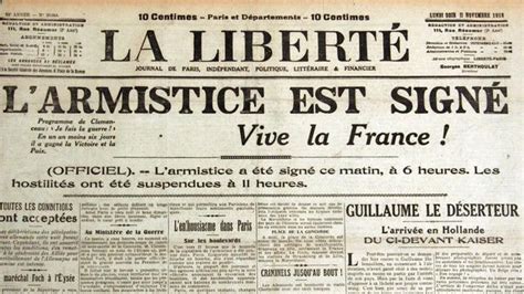 L Armistice de 1918 à la Une de la presse