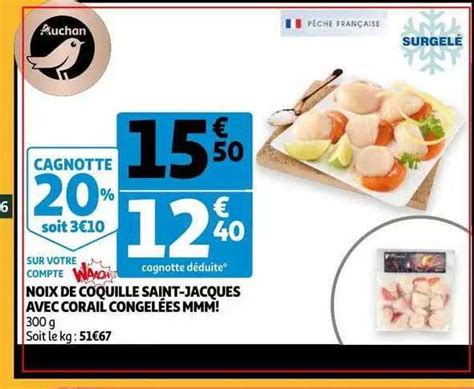 Promo Noix De Coquille Saint jacques Avec Corail Congelées Mmm chez