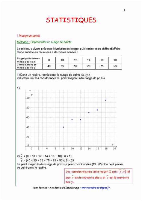 Statistiques Pdf D Terminer Les Coordonn