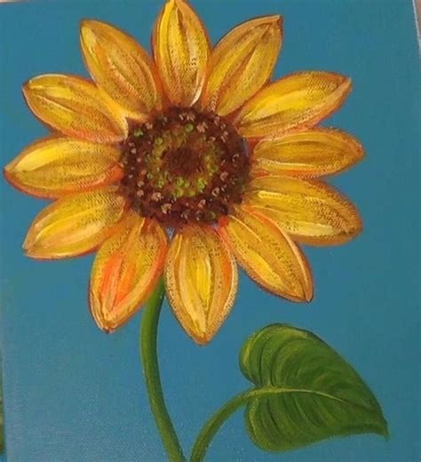 Easy Acrylic Sunflower Painting