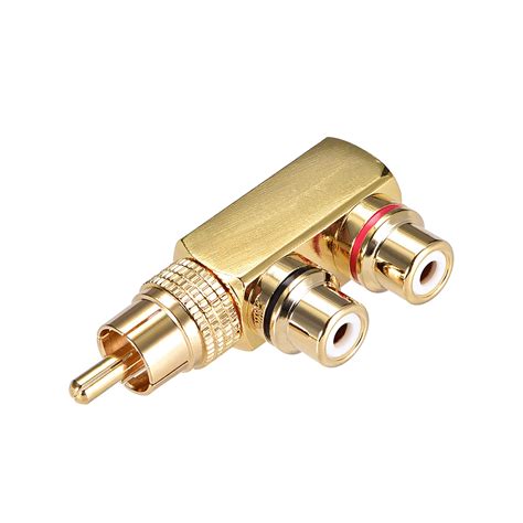 Rca Male To 2 Rca Female Connector Stereo Video Splitter Adapter