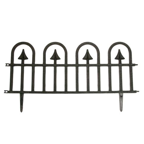 Vigoro 12 In H X 23 25 In W Black Resin Garden Border Fence 51504