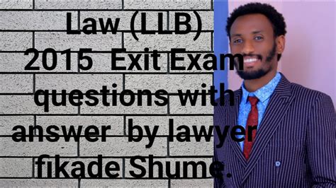 Ethiopian Lawyers Team Part Exit Exam Question With Answer By