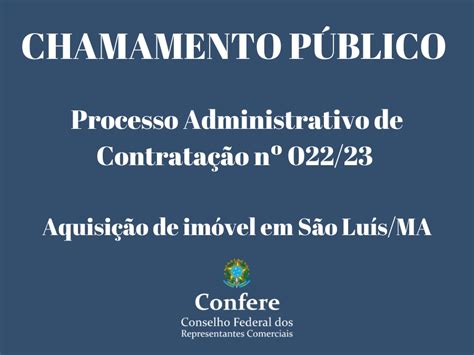 Aviso De Chamamento P Blico Destaques Conselho Federal Dos