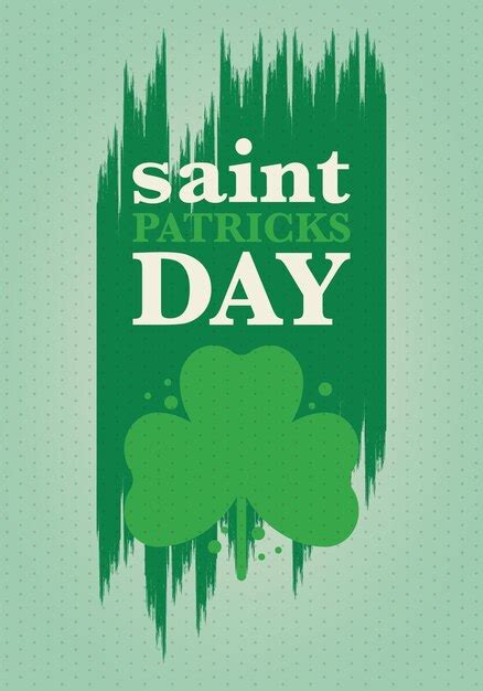 Premium Vector Happy Saint Patricks Day Irish Holiday Clover And