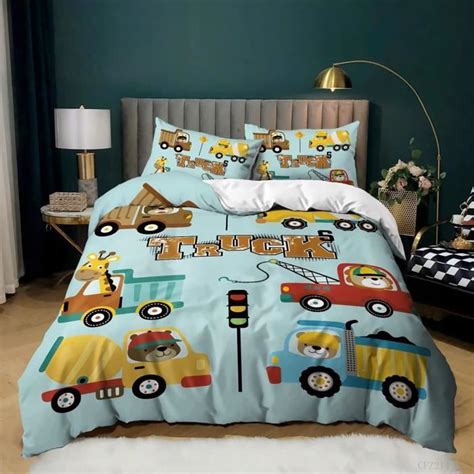 LIWI Parure Housse De Couette Dessin Animé Voiture Animal Bébé Housse