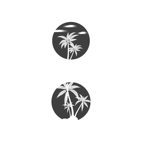 Palm Tree Summer Logo Template Sea Caribbean Icon Vector Sea