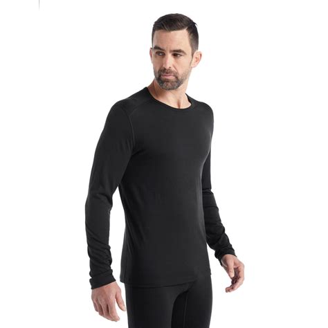 Mens Icebreaker Merino Oasis 200 Thermal Long Sleeve Crewe Black