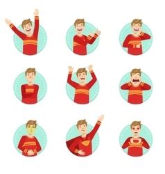 Emotion Body Language Set With Guy Royalty Free Vector Image