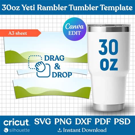 Tumbler Template Svg Rambler Wrap Template Rambler 30oz Template