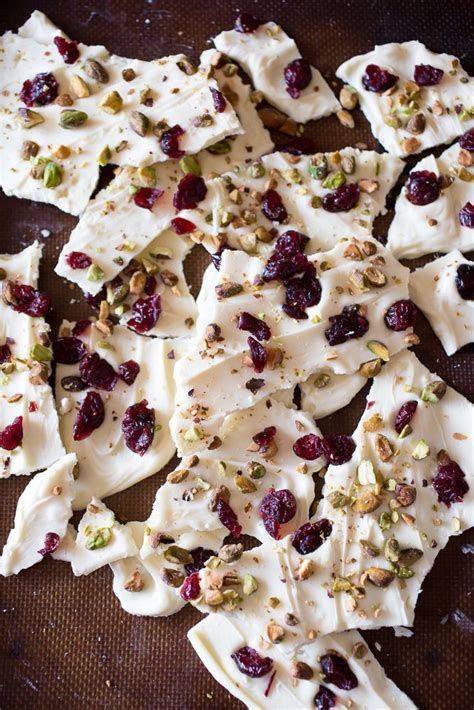 White Chocolate Cranberry Pistachio Bark Recipe Cranberry Recipes