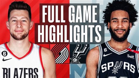 Portland Trail Blazers Vs San Antonio Spurs Full Game Highlights Apr