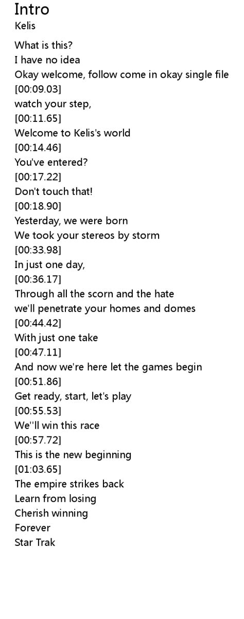 Intro Lyrics Follow Lyrics
