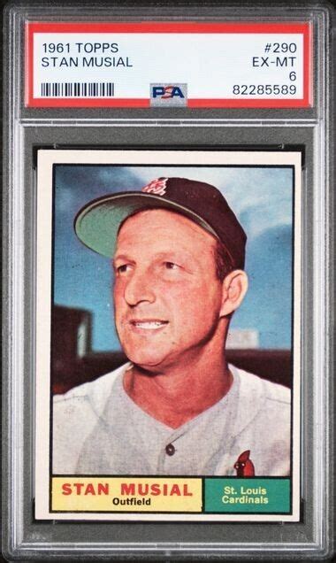 Topps Stan Musial Baseball Card Psa Graded Ex Mt In The